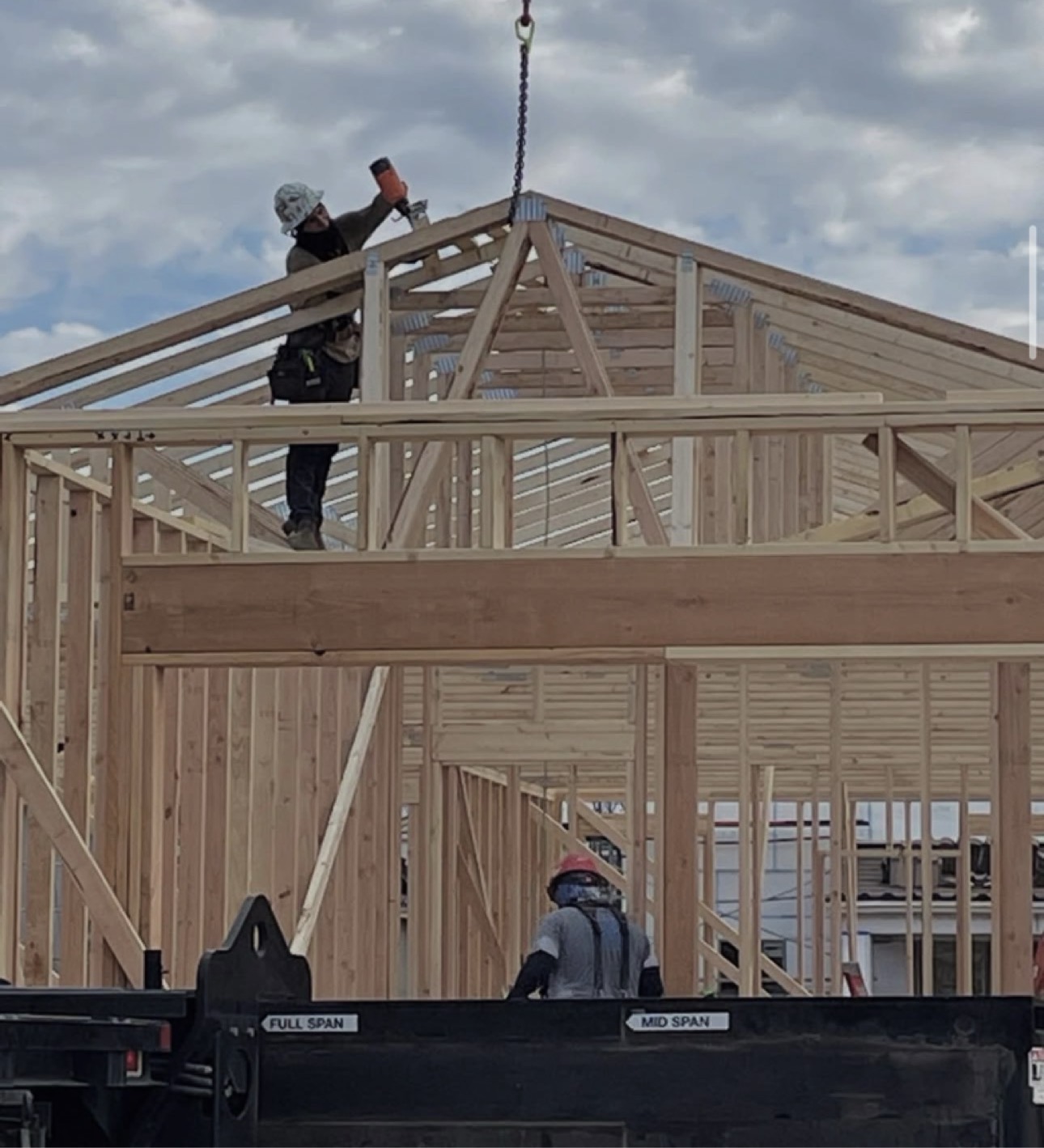 Roof truss framing stage