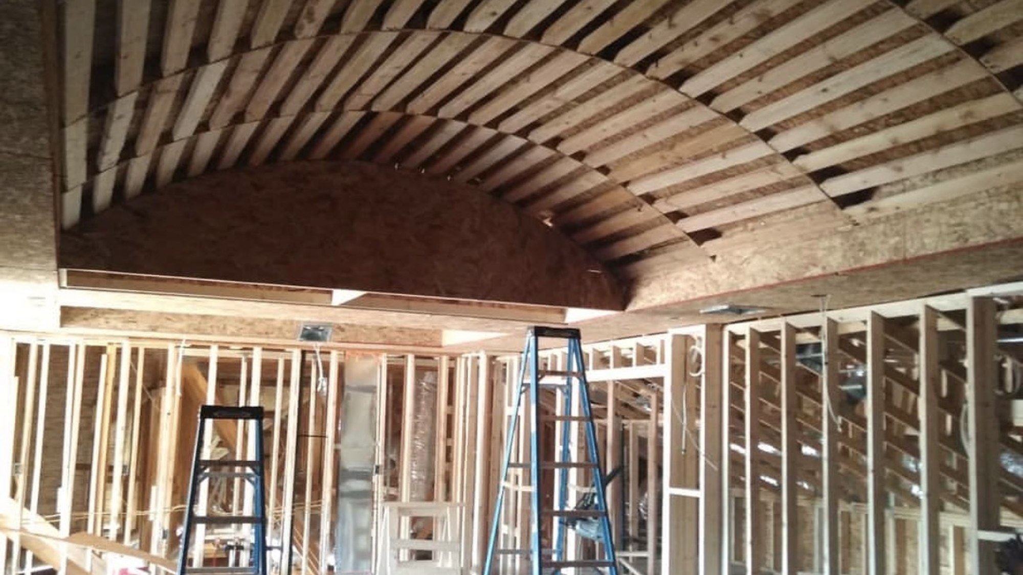 Custom vaulted interior framing by PCCL